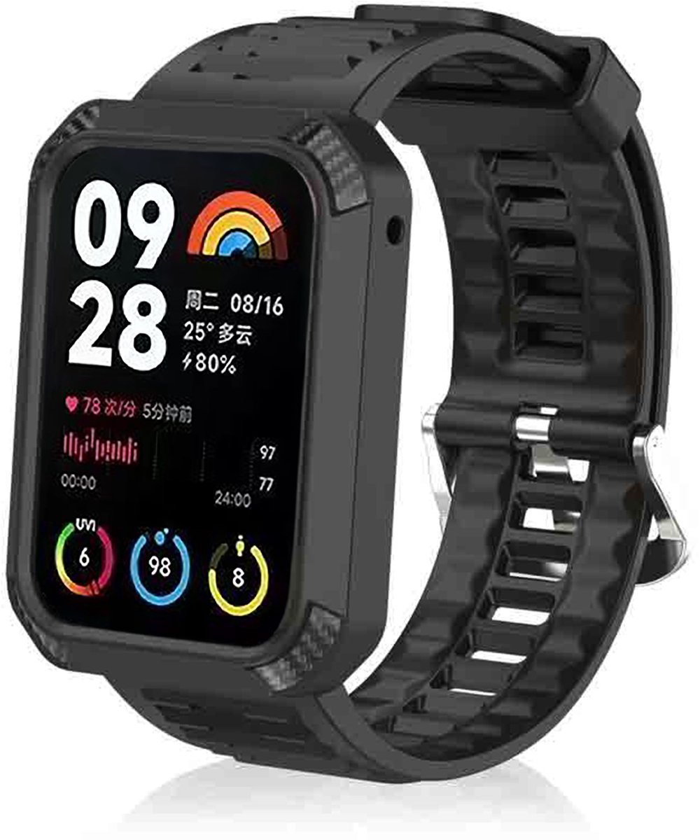 Horlogeband met beschermframe Geschikt voor Xiaomi Band 8 Pro