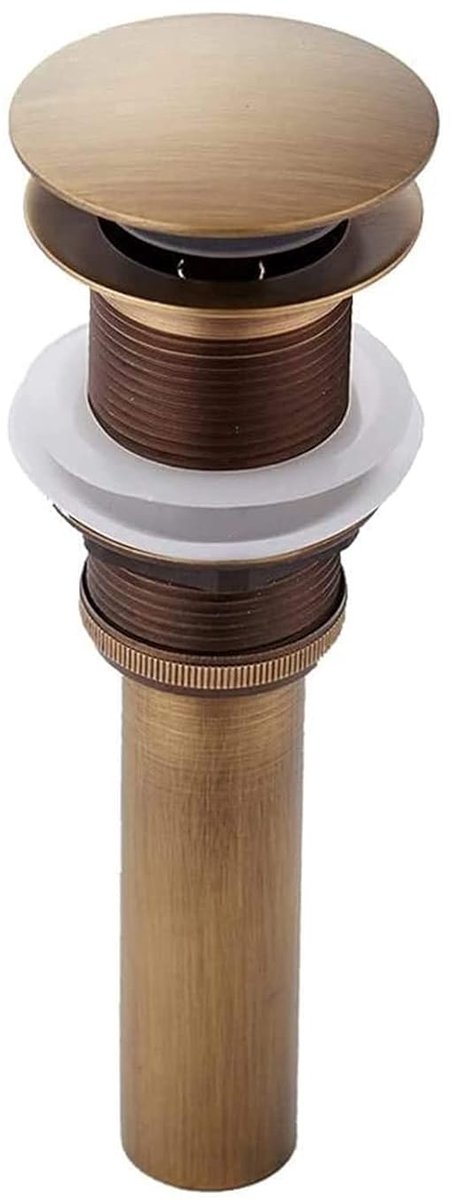 Massief Messing Pop Up Afvoer Stopper - Vintage Stijl - Antiek Design
