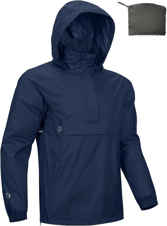 Regenjas, waterafstotend, capuchon, rits, lichte voering van mesh, donkermarine Regenjas, waterafstotend, capuchon, rits, lichte voering van mesh, donkermarine