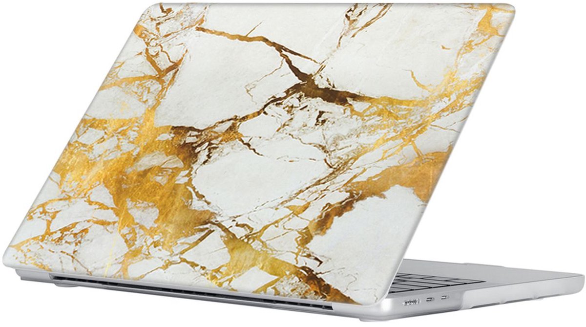 Mobigear Laptophoes geschikt voor Apple MacBook Air 15 Inch (2023-2026) Hoes Hardshell Laptopcover MacBook Case | Mobigear Marble - Bruin - Model A2941 / A3114 / A3241 / A3448