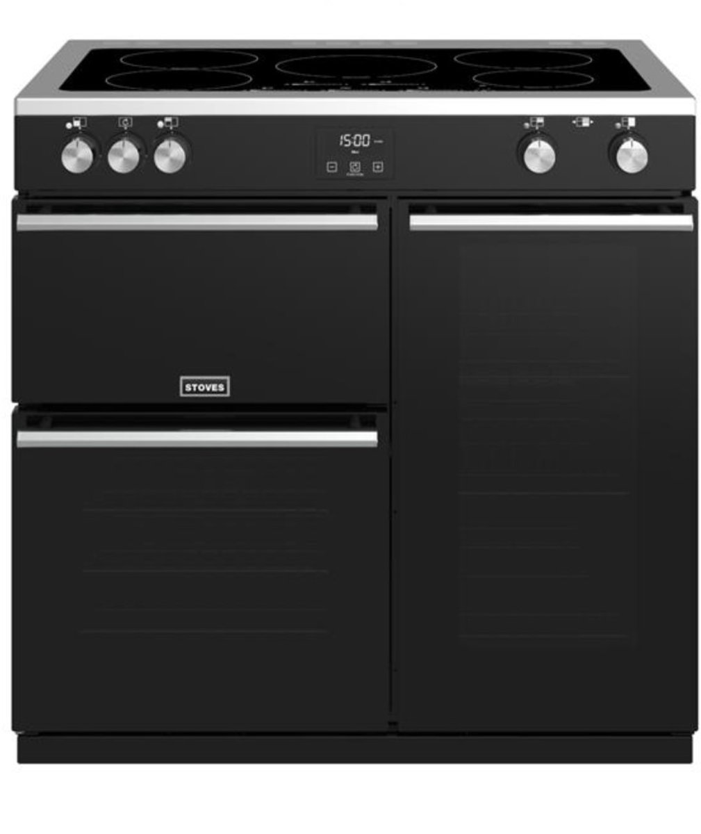 inductiekookplaat van 164l 5 branders, Precision Deluxe 90 ei, zwart - stoves - PPRECIDX90EIBEU