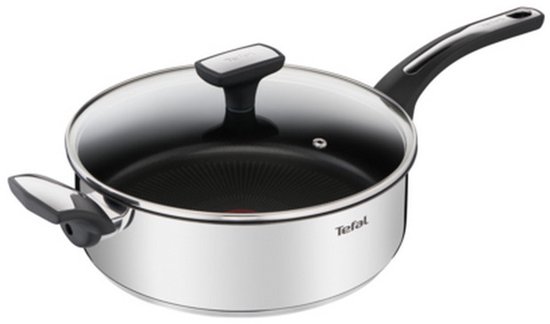 26 cm roestvrijstalen sauteerpan met deksel - tefal - e3003304 26 cm roestvrijstalen sauteerpan met deksel - tefal - e3003304