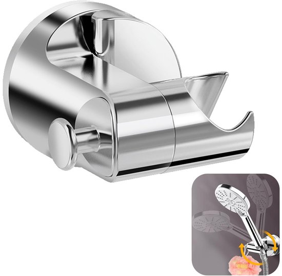 Support Pommeau De Douche Sans Perçage Argent - Charge 5kg, Réglable 360° Pour Douchette Salle De Bain
