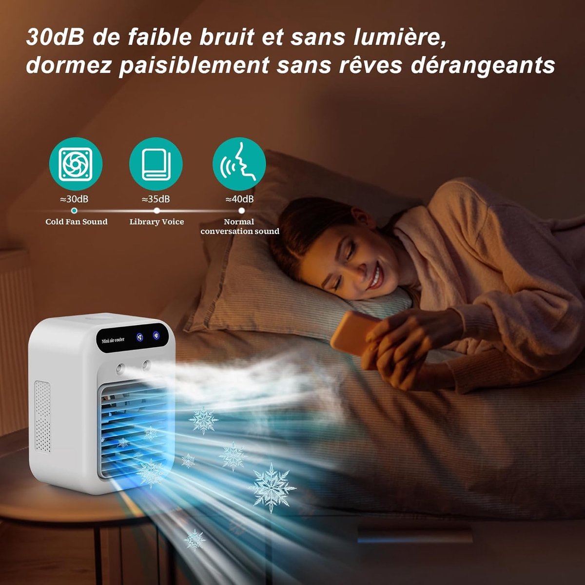 Mini airco - Kleine airco - 1800mAh Draagbare airconditioner - 25W oplaadbare persoonlijke mini airco - met dubbele sproeier en 2 snelheidsinstellingen - voor slaapkamer bureau kantoor en buitengebruik – foto 6