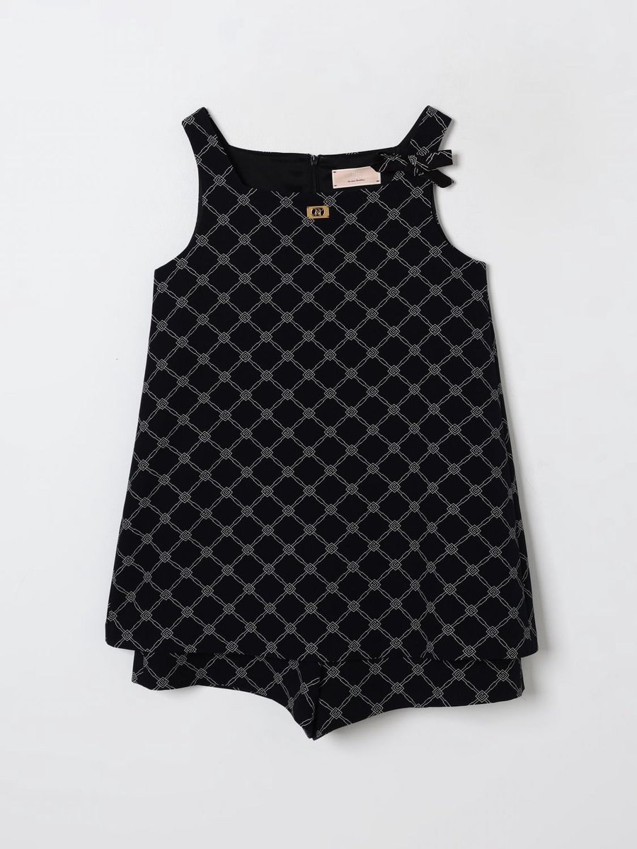 Geometric Pattern Dress Shorts Set Kids - Black Ropes Cords