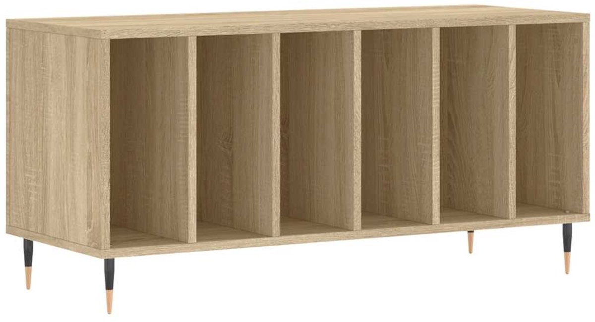 vidaXL - Platenkast - 100x38x48 - cm - bewerkt - hout - sonoma - eikenkleurig