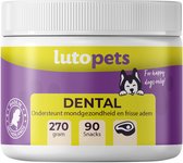 Frisse adem & gezond gebit snacks voor hond - Dental Bright Dog - Voorkomt stinkende adem - Alternatief voor Tandpasta Hond & Tandenborstel - Natuurlijk - 270 gram 90 chews - lutopets