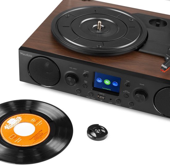 Platenspeler met DAB radio - Audizio Tulsa - Bluetooth 5.0 - DAB+ / FM