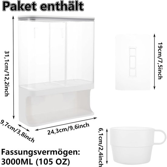 Wall Mounted Washing Powder Dispenser, Waterdichte