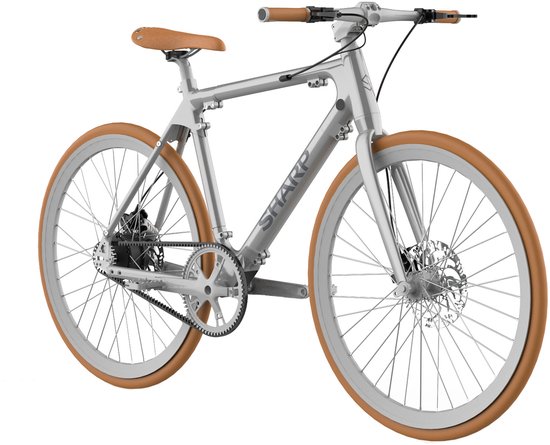 Sharp Milano RS08 e-bike 7Ah 1sp beltdrive naked bike zilver riemaandrijving 28 inch 53cm van Sharp — afbeelding 4