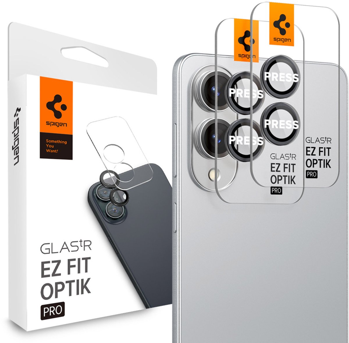 Spigen Optik Pro HD Samsung Galaxy S25 Edge Camera Lens Protector Zwart 2Pack