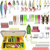 Coffret de Leurres CHIWIN - Coffret de pêche 131 pièces - Leurres à brochet - Avec yeux 3D Glow et hyperréalistes - Boîte à pêche - Accessoires pour canne à pêche - Pour poissons prédateurs