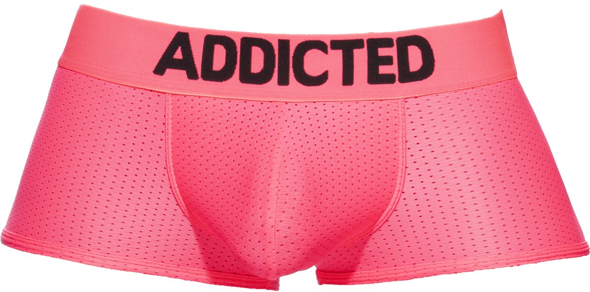 Goedkoopste ADDICTED Ring Up Neon Mesh Trunk Pink - MAAT L - Erotisch Heren Ondergoed - Boxershort voor Man - Sexy mannen Boxershort