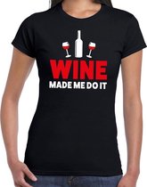 Wine made me do it drank fun t-shirt zwart voor dames S