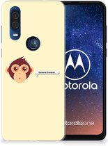 Motorola One Vision Telefoonhoesje met Naam Monkey
