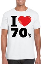 I love seventies t-shirt wit heren S