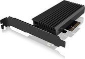 ICY BOX IB-PCI214M2-HSL, PCIe-Karte, 1x M.2 PCIe (NVMe) SSD zu PCIe 4.0 x4 über M-Key So 1 poort PCI Express x4 adapter