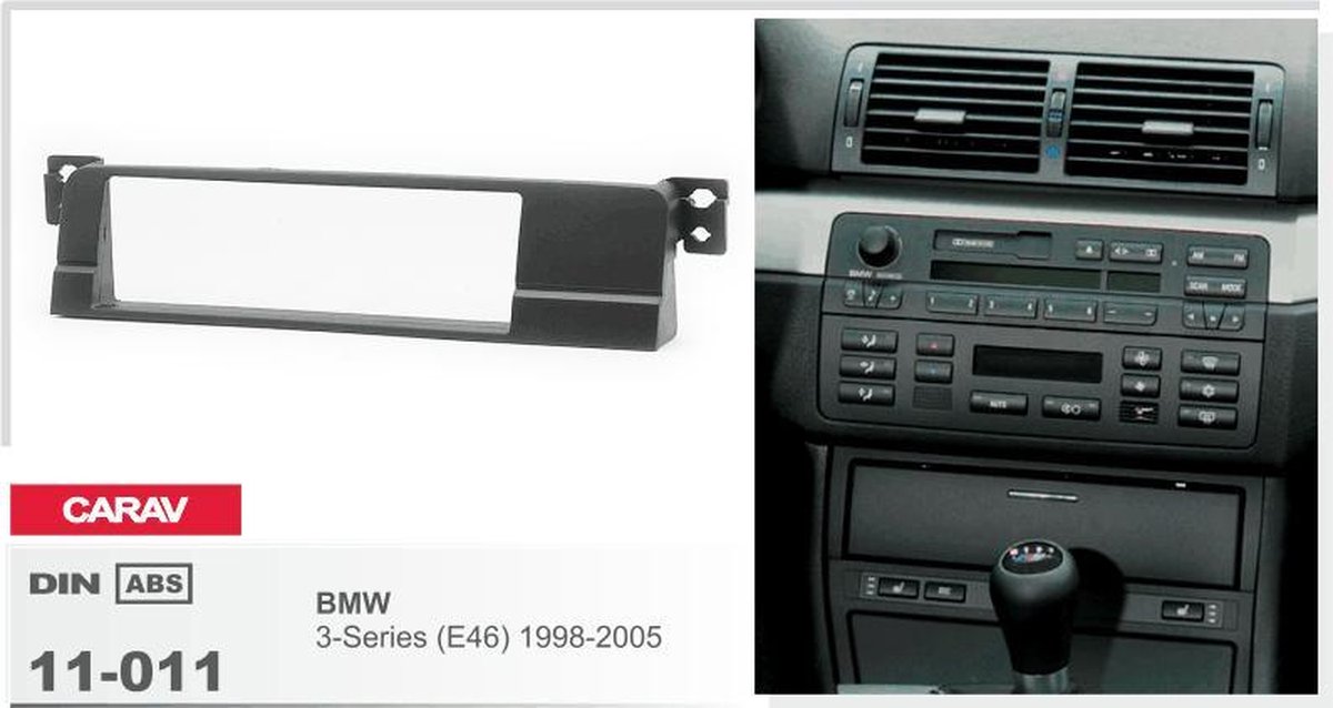 Ctkbm 07 pour BMW Série 3 E46 Simple Din Voiture Stéréo kit de montage & tige contrôle