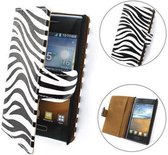 TCC Luxe Hoesje LG L90 Book Case Flip Cover D405 - Zebra