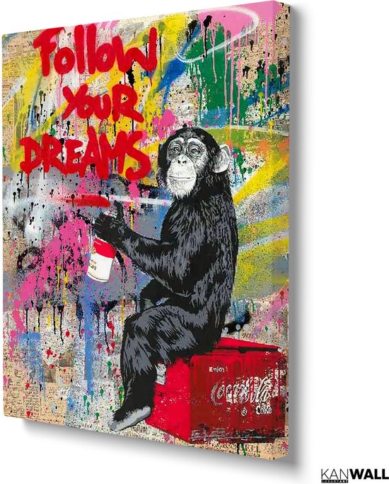 Luxe Plexiglas Schilderij Monkey Dreams | 75x100 | Woonkamer | Slaapkamer | Kantoor | Muziek | Design | Art | Modern | ** 5MM DIK**
