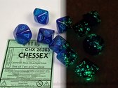 Chessex Gemini Blue-Blue/light blue Luminary Dobbelsteen Set (10 stuks)