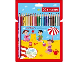 STABILO Trio Thick - Ergonomisch Kleurpotlood - Met Extra Dikke Kern 4,2 mm - Etui Met 18 Kleuren