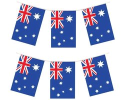 Vlaggenlijn Australie - 2x - landen decoratie - 4 meter - Australische vlaggetjes - Fan/supporter artikelen