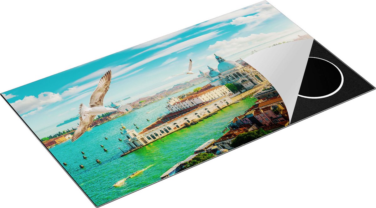Chefcare Inductie Beschermer Venetië Stad vanuit Boven - 90x50 cm - Afdekplaat Inductie - Kookplaat Beschermer - Inductie Mat