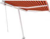 vidaXL Store automatique avec capteur de vent LED 300 x 250 cm Orange Marron