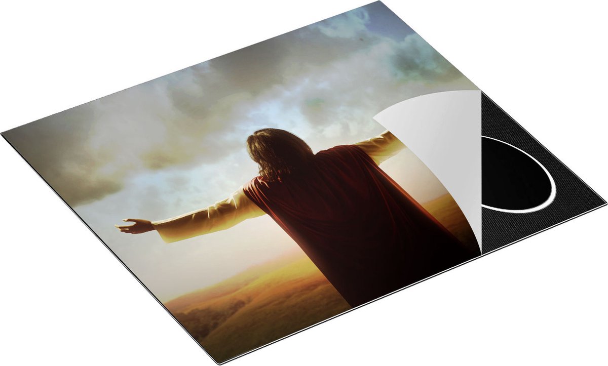 Chefcare Inductie Beschermer Jezus Christus aan het Bidden bij Zonsopgang - 60x52 cm - Afdekplaat Inductie - Kookplaat Beschermer - Inductie Mat
