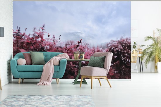 Papier peint Papier peint photo en vinyle - Fleurs dans la brume largeur 450 cm x hauteur 300 cm - Tirage photo sur papier peint (disponible en 7 tailles)