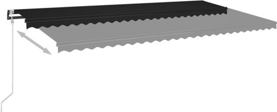 vidaXL Auvent vidaXL avec LED et capteur de vent 600x350 cm Anthracite