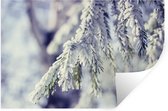 Muurstickers - Sticker Folie - Winter - Dennenboom - Sneeuw - Landelijk - 120x80 cm - Plakfolie - Muurstickers Kinderkamer - Zelfklevend Behang - Zelfklevend behangpapier - Stickerfolie