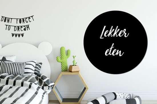 Wall Circle - Wall Circle Indoor - Citations - Nourriture - Proverbes - Bonne Nourriture - ⌀ 140 cm - Décoration murale - Peintures Ronds