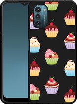 Nokia G11/G21 Hoesje Zwart Cupcakes - Designed by Cazy