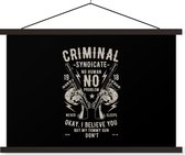Affiche scolaire - Mancave - Armes - Crime - Vintage - 60x40 cm - Lattes noires