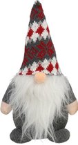 Peluche lutin/nain/nain décoration poupée/peluche vêtements gris et chapeau 26 x 11 cm