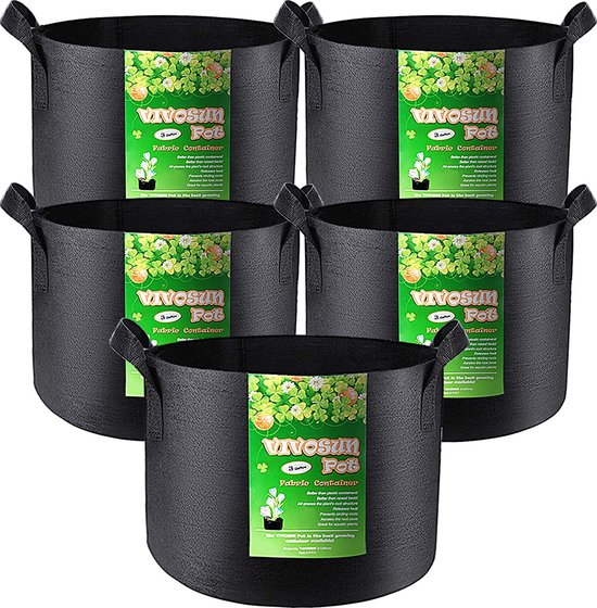 Lot de 4 sacs de culture de jardin de 5 gallons pour légumes – Pots de  fleurs