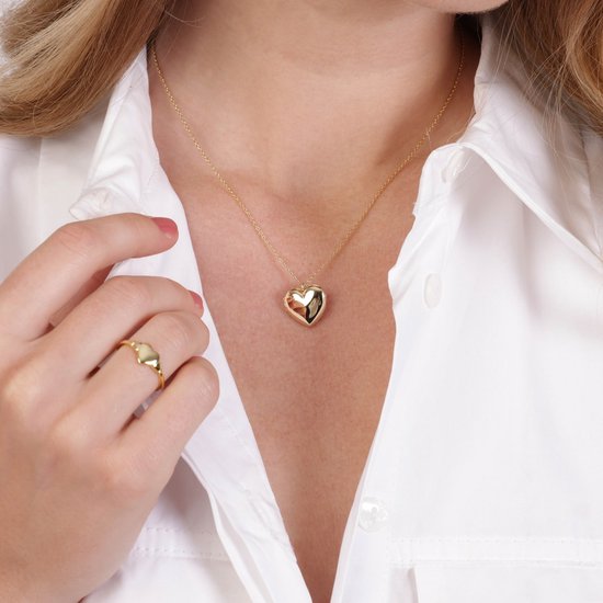 Chaine plaqué or argent & pendentif coeur médaillon