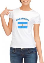 Wit dames t-shirt met vlag van Argentinie L
