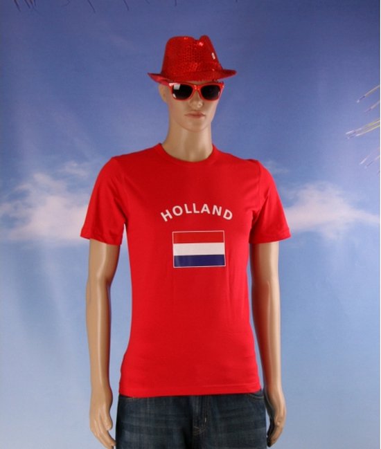 Rood t-shirt vlag Holland Xl