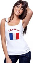 Witte dames tanktop met vlag van Frankrijk S