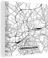 Peinture sur toile Oberhausen - Plan d'étage - Carte - Plan de la ville - 20x20 cm - Décoration murale