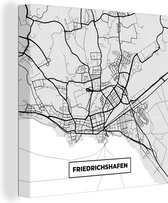 Canvas Schilderij Friedrichschafen - Stadskaart - Plattegrond - Duitsland - Kaart - 20x20 cm - Wanddecoratie