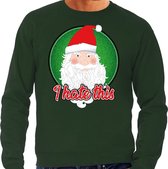 Foute Kersttrui / sweater - I hate this - groen voor heren - kerstkleding / kerst outfit L