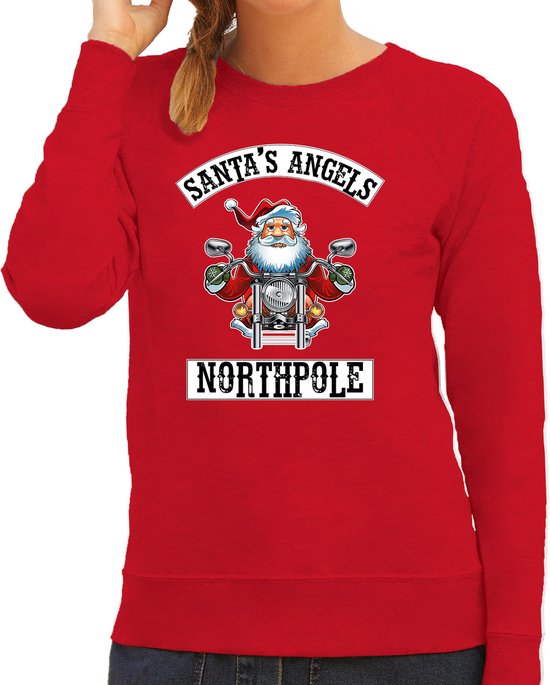 Omgekeerd schoner Relatieve grootte Foute Kerstsweater / kersttrui Santas angels Northpole rood voor dames -  Kerstkleding... | bol.com