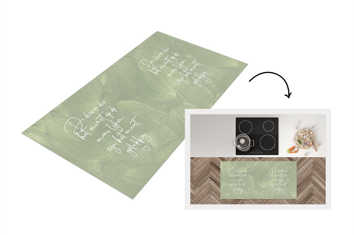 KitchenYeah Keukenloper - Loper keuken - Dieren die het minst op de mens lijken - Quotes - Spreuken - Dieren - 120x60 cm - Keukenloper vinyl Multicolor