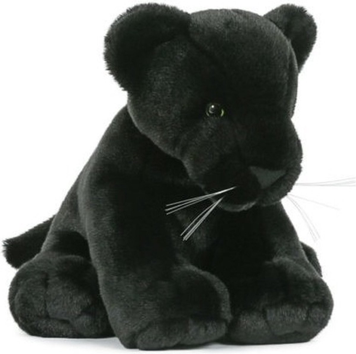 Semo Pluche zwarte panter - knuffel panter - 30 cm - wilde dieren knuffel - knuffeldieren/knuffels voor kinderen
