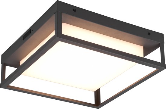 LED Tuinverlichting - Plafondlamp Buitenlamp - Trion Witoll - 14W - Aanpasbare Kleur - Vierkant - Mat Antraciet - Aluminium