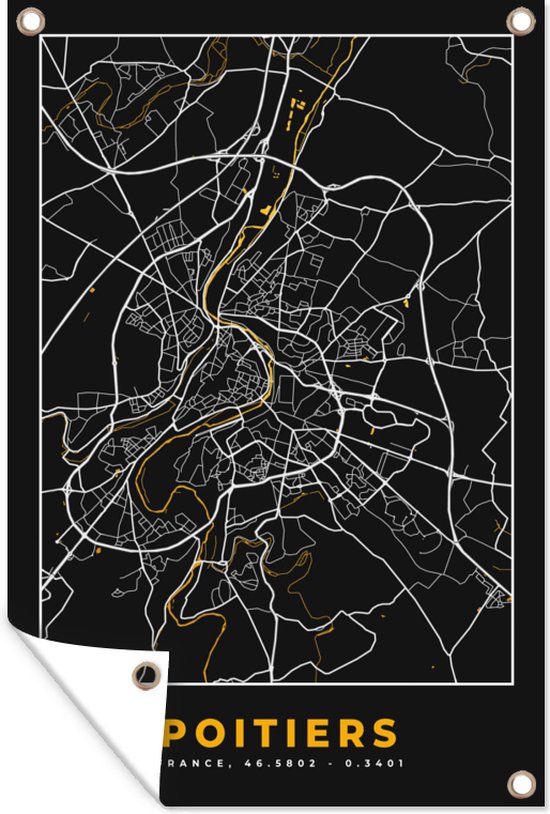Muurdecoratie Kaart Frankrijk Plattegrond Poitiers Stadskaart muurdecoratie-kaart-frankrijk-plattegrond-poitiers-stadskaart